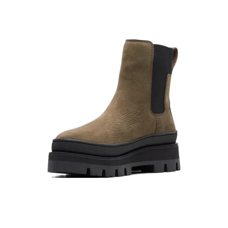 Clarks Ollie Series Crew Chelsea Boots Women's Green-1