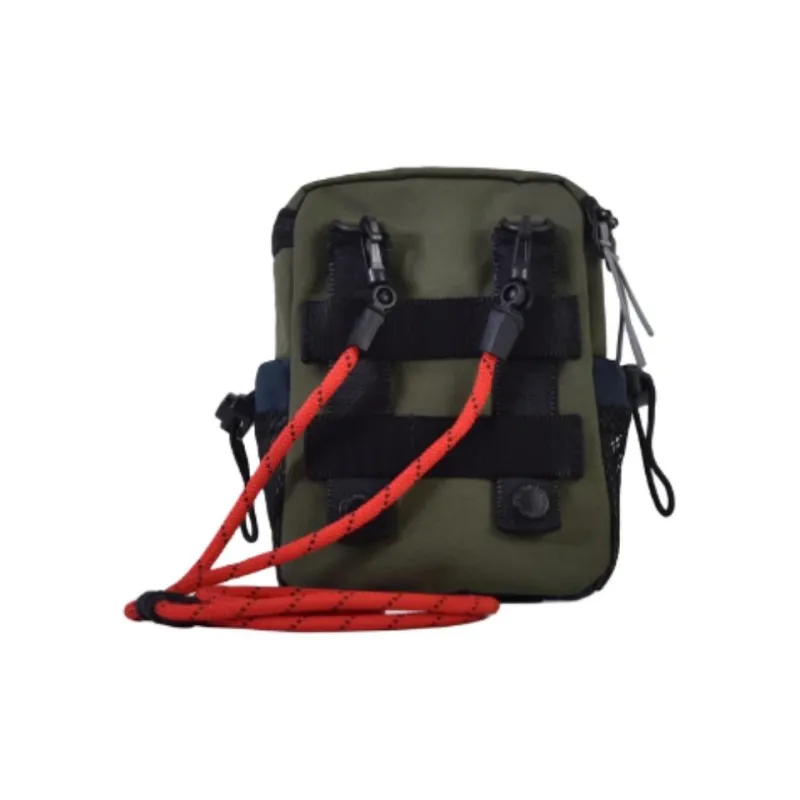 FX CREATIONS Polyester Shoulder Bag Men's Army Green With Blue Accents-3