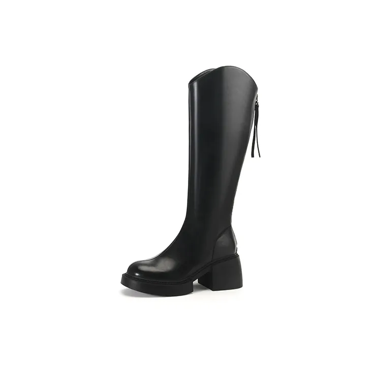 LESELE Knee high Boots Women's Black/Beige-2