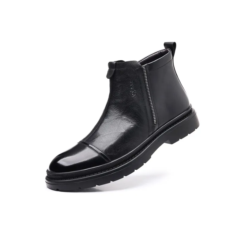 GZZ Ankle Boots Men Black/Brown-2
