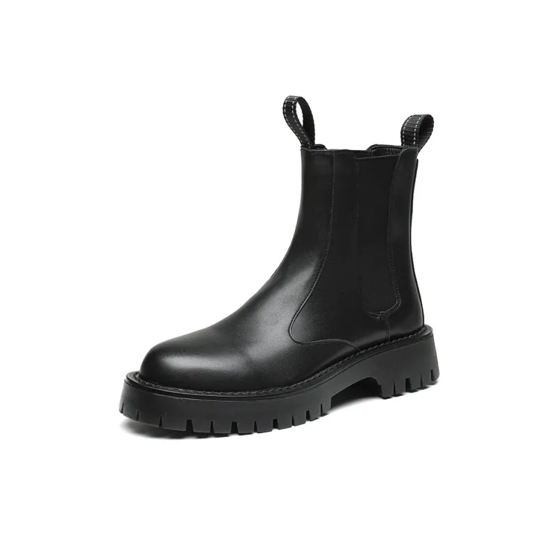 MODENGPAN Short Chelsea Boots 3cm Men's Black-0