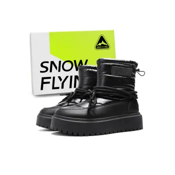 SNOW FLYING Crew Snow Boots Unisex Black