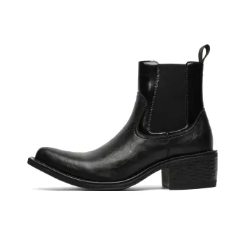 Chi Wolf Short Chelsea Boots Men's Black