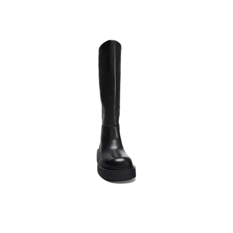 ZARA Knee-high Boots Women's Black-3