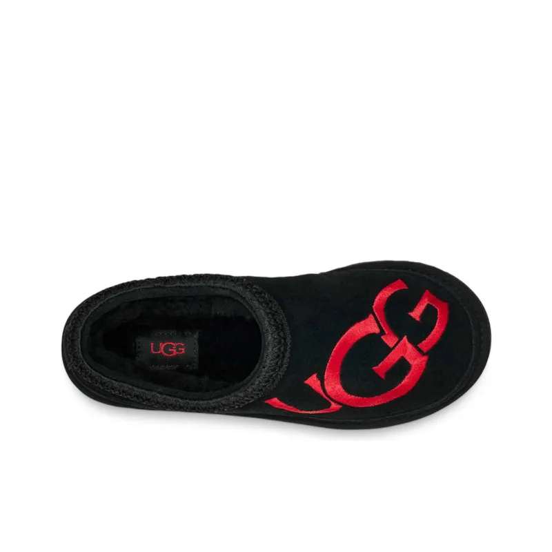 UGG Tasman Logo Slipper Black / Samba Red-4