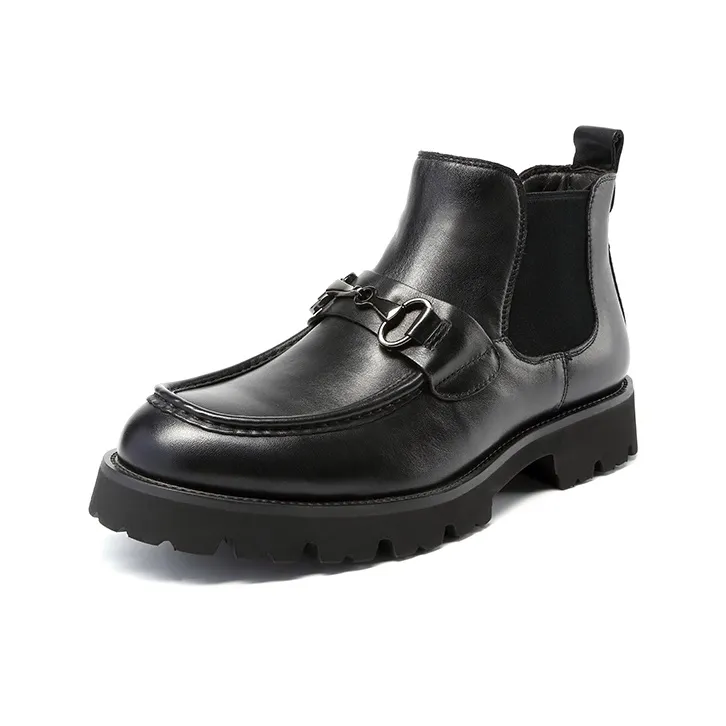 Satchi Short Chelsea Boots 4cm Men's Black-1