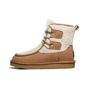 AU&MU Warm Slip-Resistant Short Snow Boots Women's Chestnut