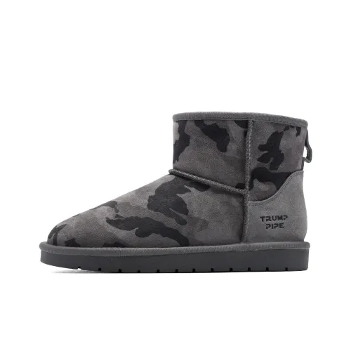 TRUMPPIPE Warm Slip-Resistant Short Snow Boots Men's Gray