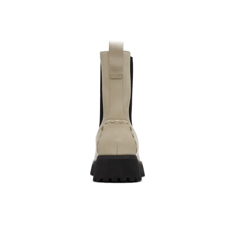 Clarks Trendy Series Short Chelsea Boots Women's White-2