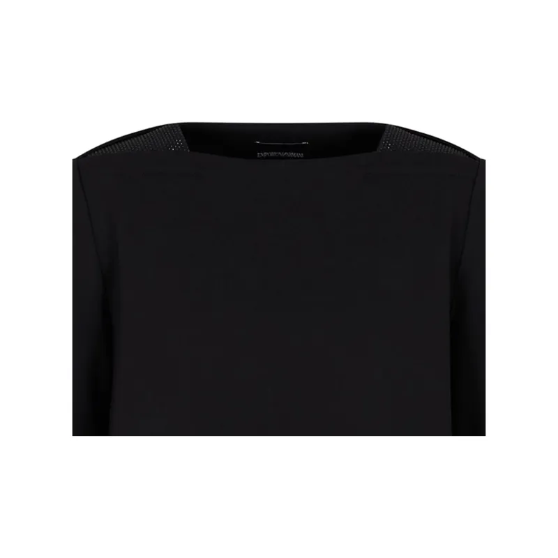 EMPORIO ARMANI Interlock Jersey Sweatshirt With Micro stud Inserts-4