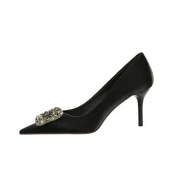 QITUMAUL Slim Heel High Heels Women's Black
