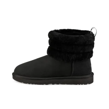 UGG Classic Mini Fluff Quilted Boot 'Black' Women's