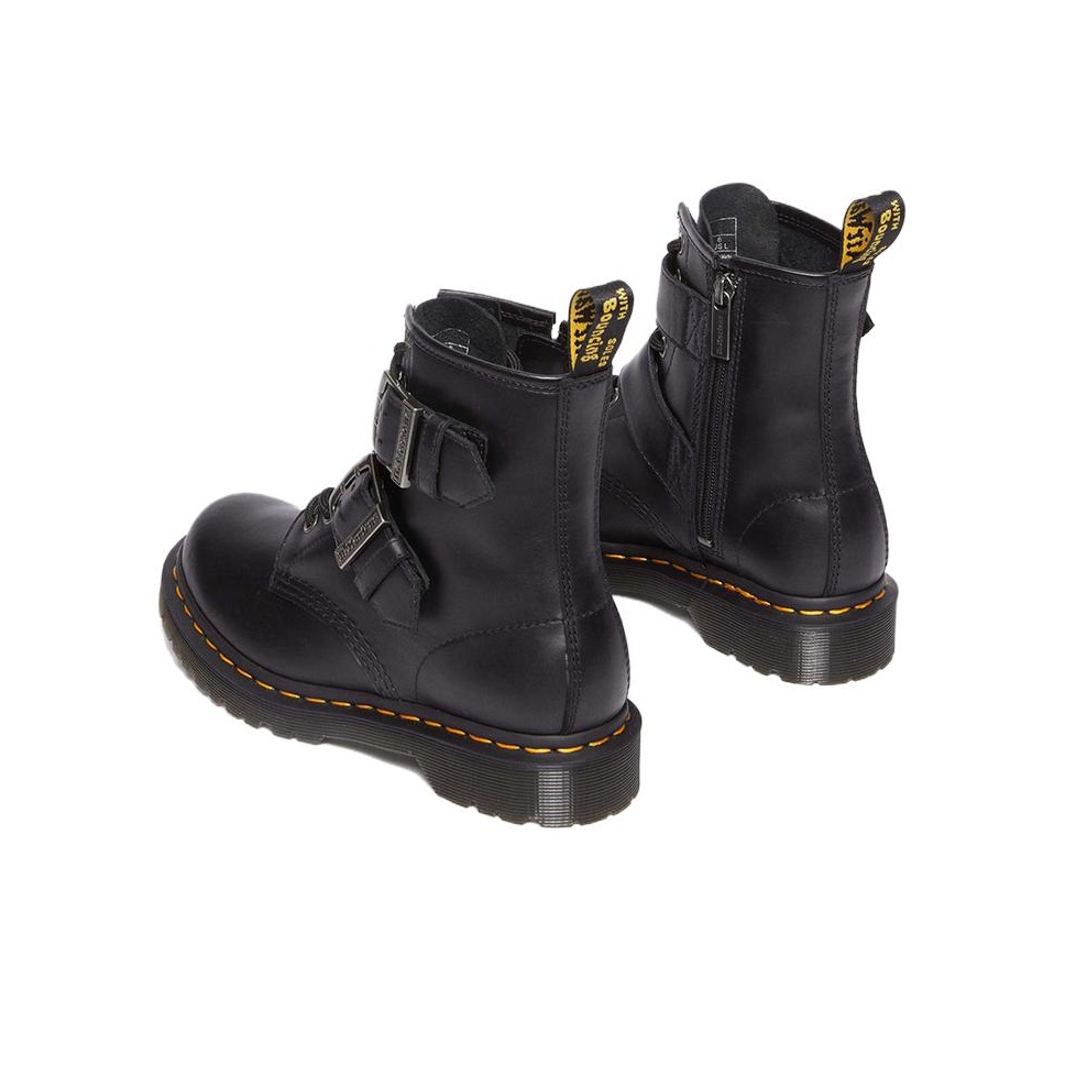 Dr. Marten’s Matte Black 2024 Bouncing Soles Kids Lace Up Boots