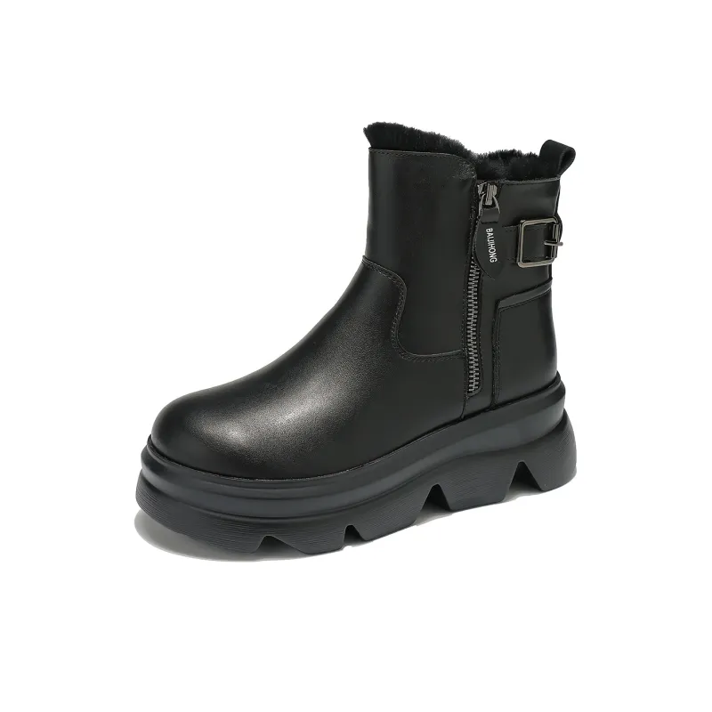 BAIJIHONG Thermal Height Increase Short Snow Boots Women's-8