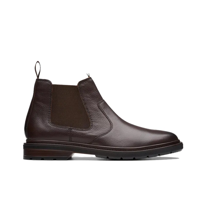 Clarks Short Chelsea Boots Men's Brown-1