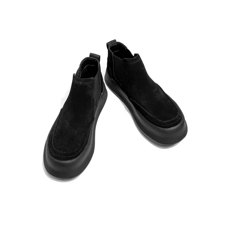 WEISHIBANGWEI Short Chelsea Boots Men's Brown-9