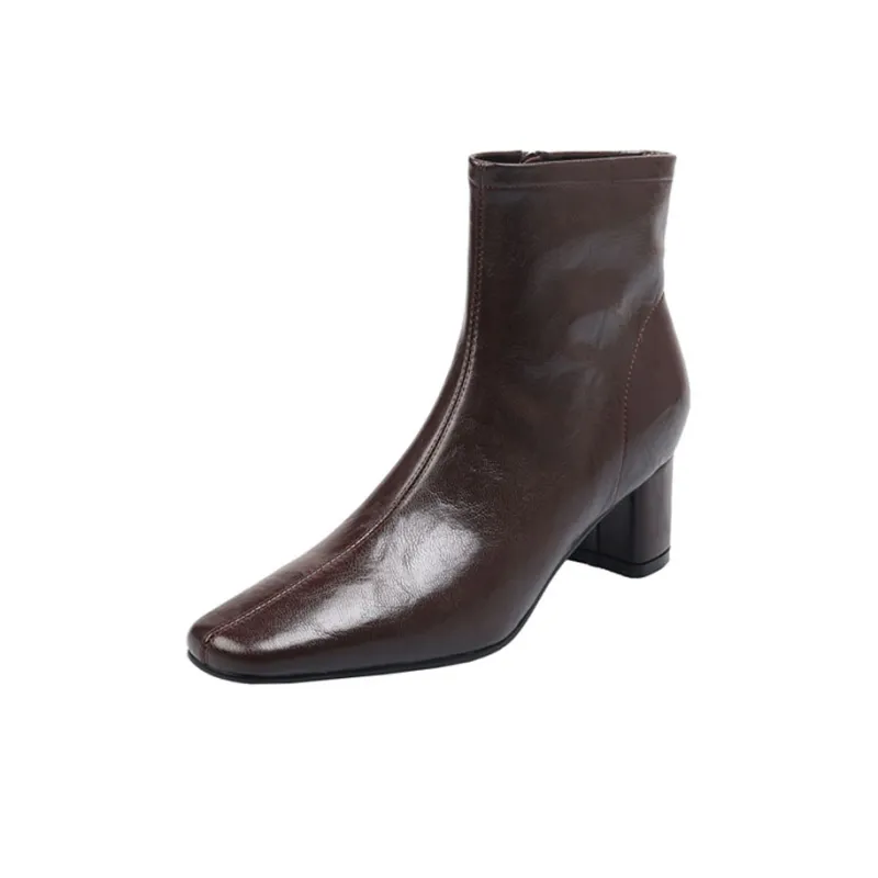 Echo&yolo Ankle Boots Women's Black/Ecru/Brown-6
