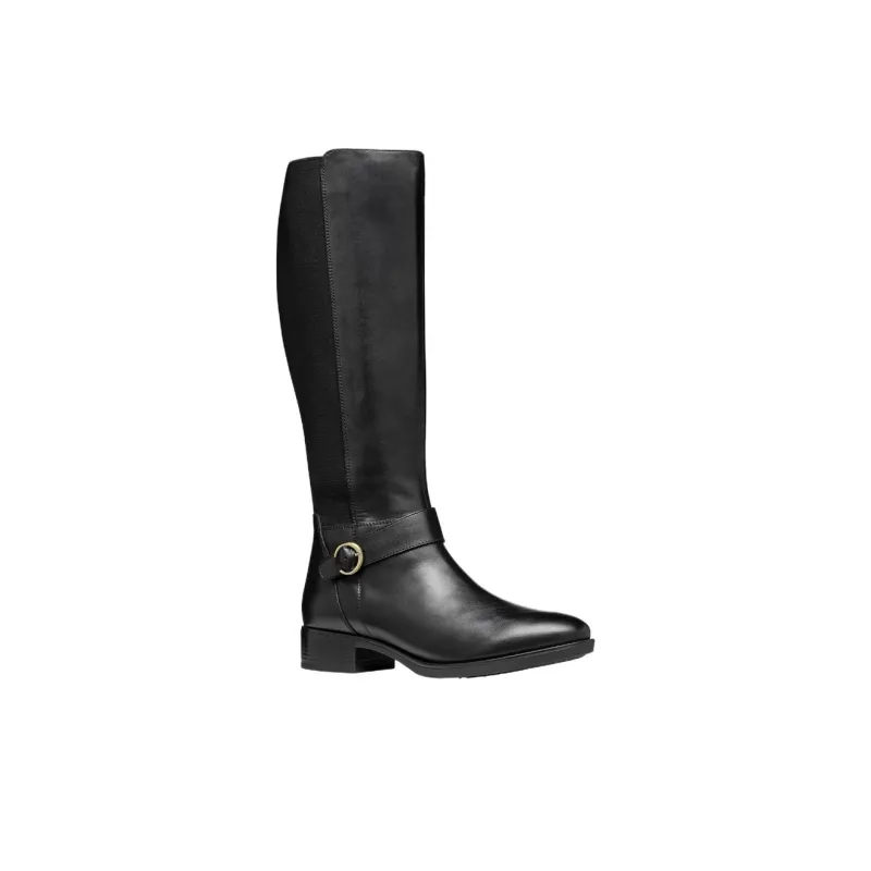 GEOX Felicity Knee High Chelsea Boots 3.5cm Women's Black-1