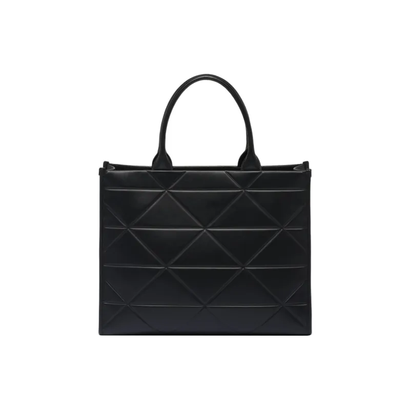 PRADA Leather Tote Bag Shopping Bag Handbag Large Size Women's Black-1