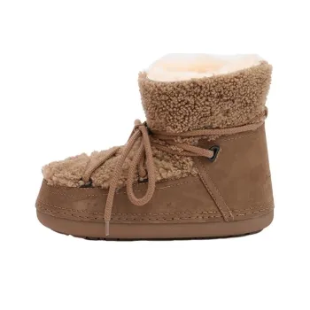 K.D.KENAZ Warm Slip Resistant Short Mid Calf Snow Boots Women's Dark Brown