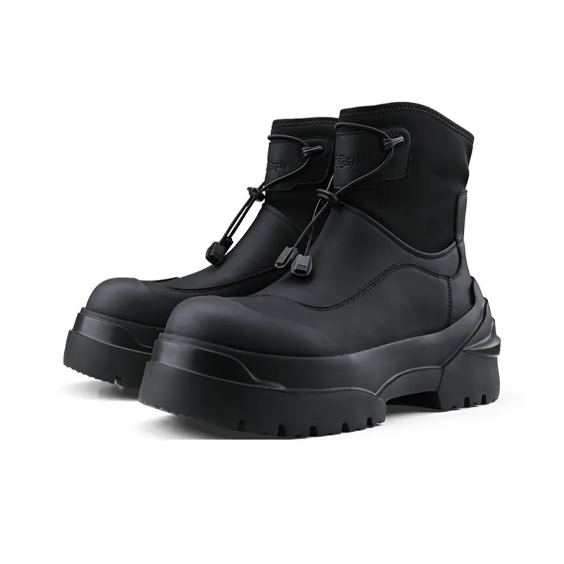 HANQIAORIJI Heavy Industry Series Ankle Boots 5cm Unisex Black-1