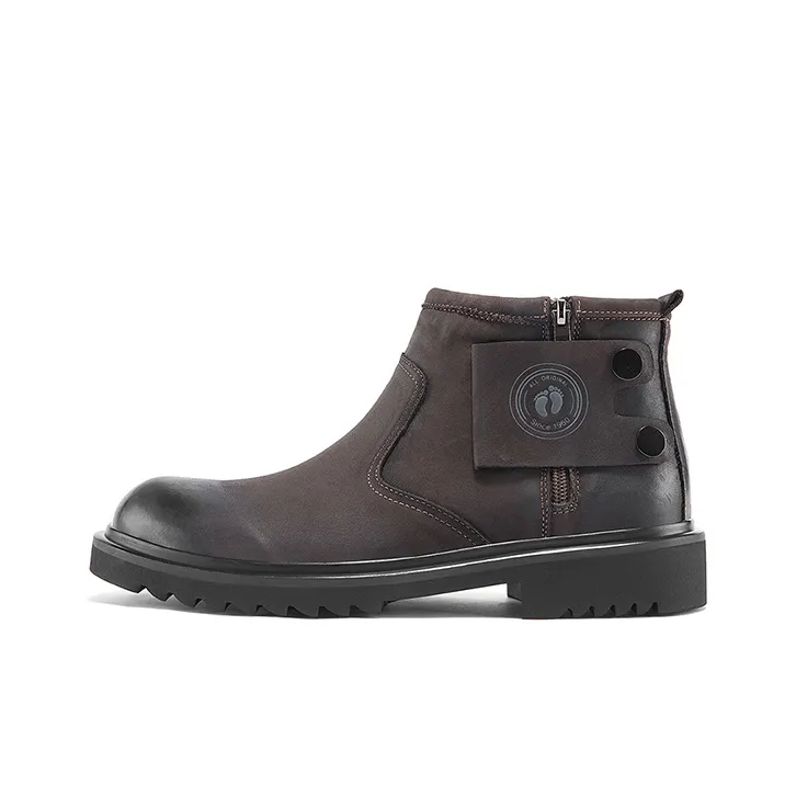 HANG TEN Ankle Boots Men Sub Sauce Black/Cambridge Brown/-6