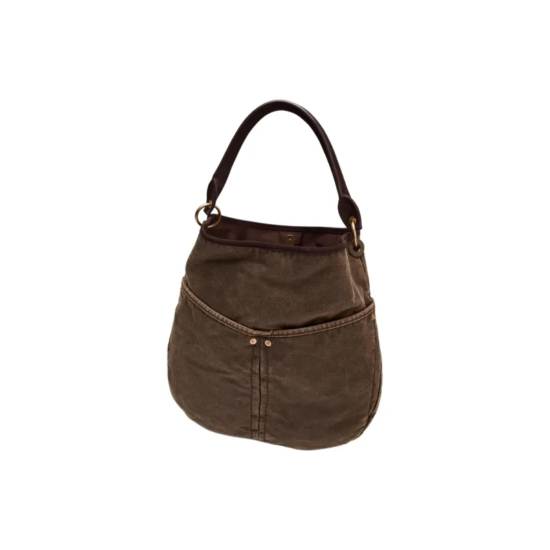 ZARA Cotton Tote Bag Shopping Bag Handbag Shoulder Bag Large Size Women's Brown-1