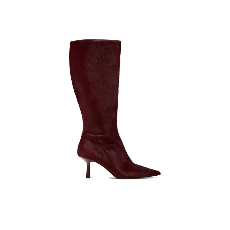 ZARA Knee-high Boots Women's Red-1