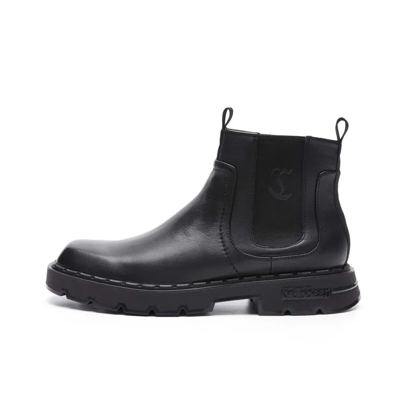 Cabbeen Advanced Niche Crew Chelsea Boots Men's Black Romantic Confessions-0