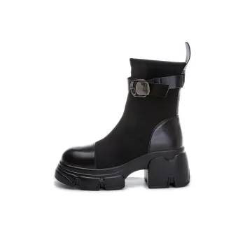 POOQ Ankle Boots Women's Black/Khaki