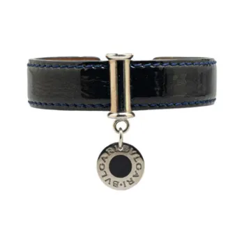 BVLGARI 20th Century BVLGARI BVLGARI Leather Cuff Costume Bracelet