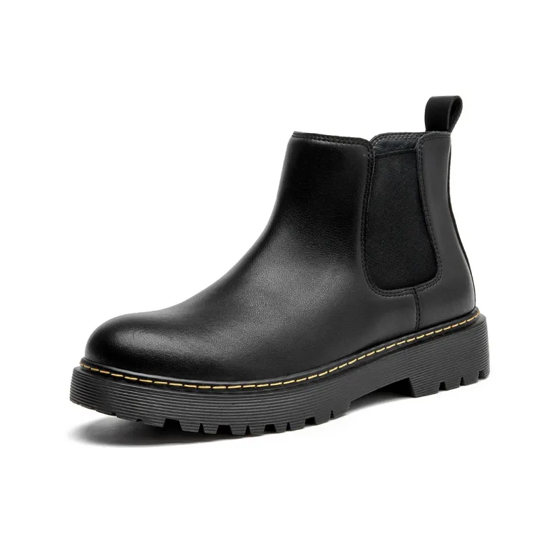 AOKANG Short Chelsea Boots Men's Black-0