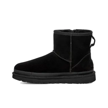 UGG Classic Mini Zipper Tape Logo Boot 'Black' Women's