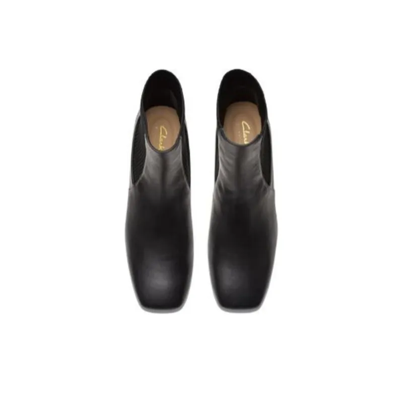 Clarks Short Chelsea Boots Women's Black-3