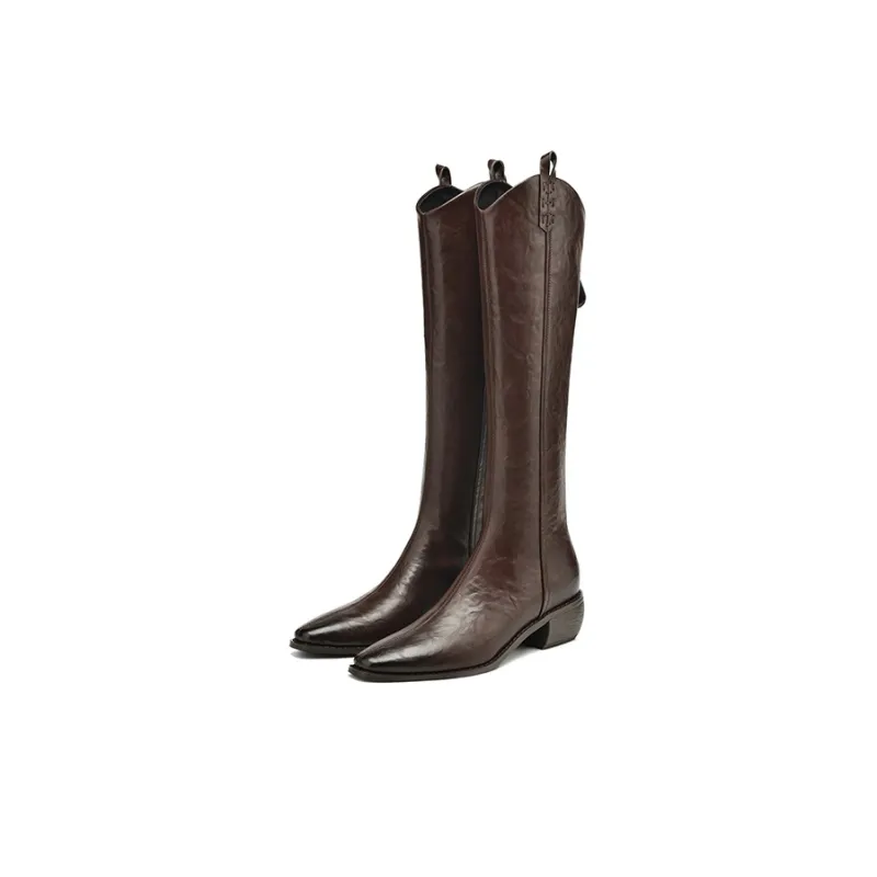 HLA Knee high Boots Women's Black/Brown-16