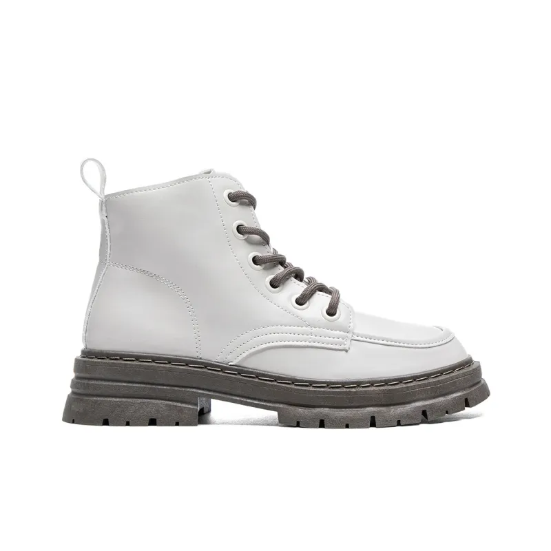 RENBEN Short Martin Boot Women's Beige-1