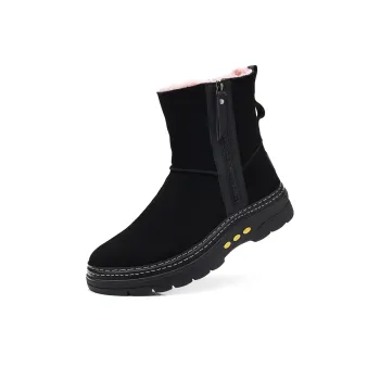 Beidouniao Warm And Wear-Resistant Crew Snow Boots Men's Black