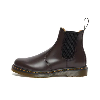 Dr.Martens 2976 Yellow Stitch Smooth Leather Chelsea Boots 'Burgundy'