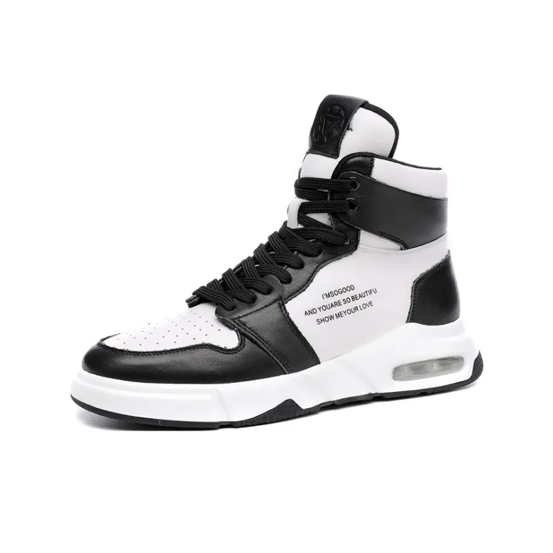 Babinda Short Martin Boot 4cm Men's Black White-0