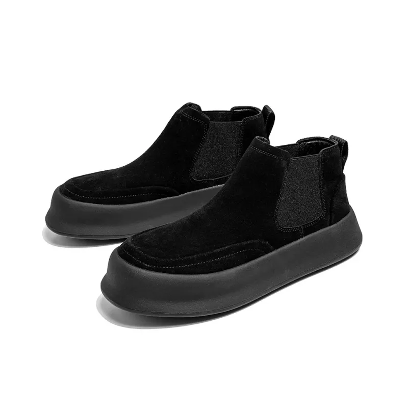 WEISHIBANGWEI Short Chelsea Boots Men's Brown-8