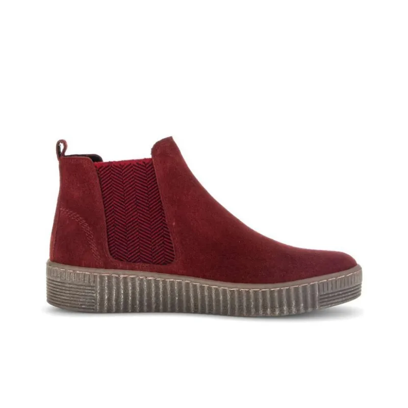 Gabor Fashion Short Chelsea Boots 3.5cm Women's Red-1