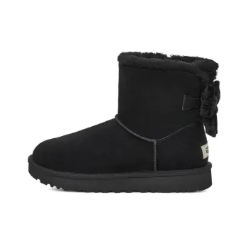 UGG Mini Bailey Bow Crushed Velvet Boot 'Black' Women's
