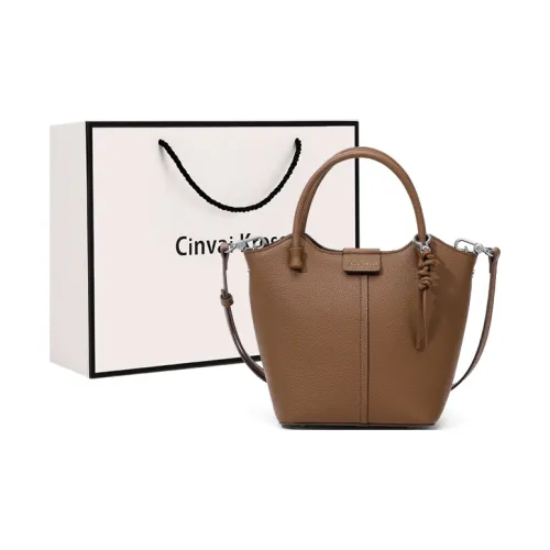 Simvay Clos Synthetic Leather Bucket Bags Shoulder Bag Crossbody Bag Small Size Women's Coffee/Elephant Gray