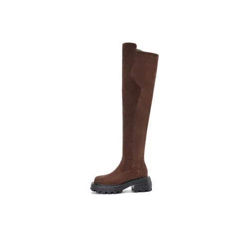 EBLAN Over the knee muddy boots Women's Brown