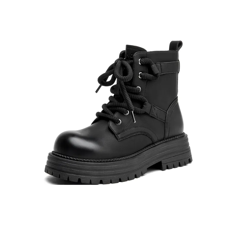 AOKANG Short Martin Boot 4.5cm Women's Black-0