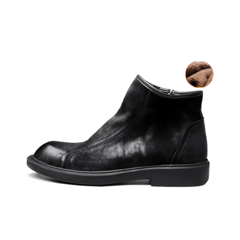 LEYGMENLG Ankle Boots Men Black/Coffee/Yellow Brown/Silver-10