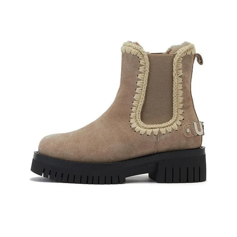 MOU Short Chelsea Boots Women's Umber-0