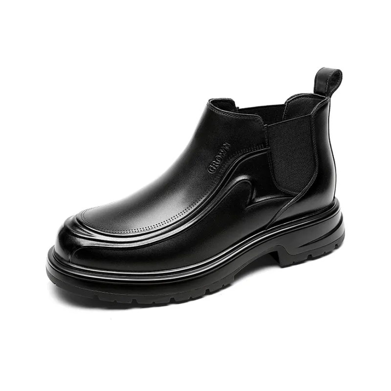 CROWN Short Ankle Boots Men's Black-1