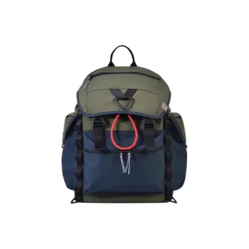 FX CREATIONS Polyester Backpack Men's Army Green With Blue Accents