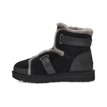UGG Dune Mini Buckle Boot Fleece Lined Black Women's